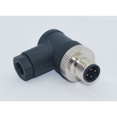 SL12-M04D M12 90° 4 Pinli Erkek Konnektör