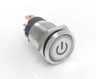 J16-C-271-P metal buton yaylı ışıklı power logolu