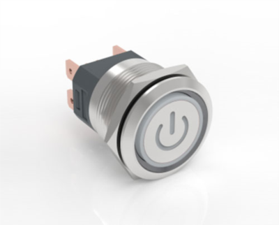 J22-C-272-P metal buton yaylı ışıklı power logolu