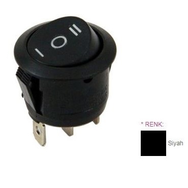 TRC11-134 Yuvarlak Anahtar ON-OFF-ON 3P