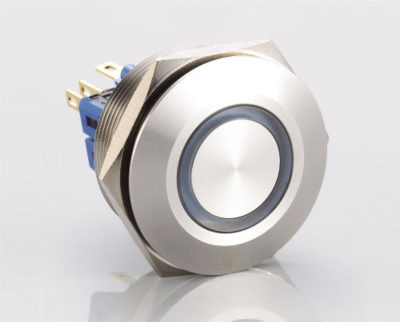 J30-272 Metal Buton Yaylı Ledli 2NO+2NC